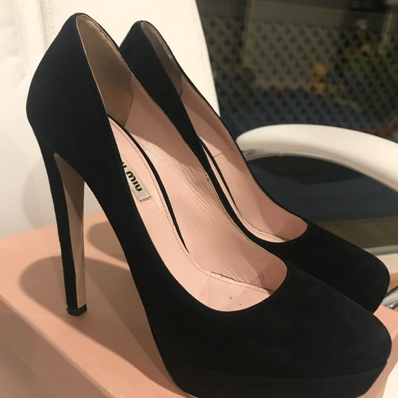 MuiMui shoes black platforms, rarely used, size 9 - Picture 2 of 2